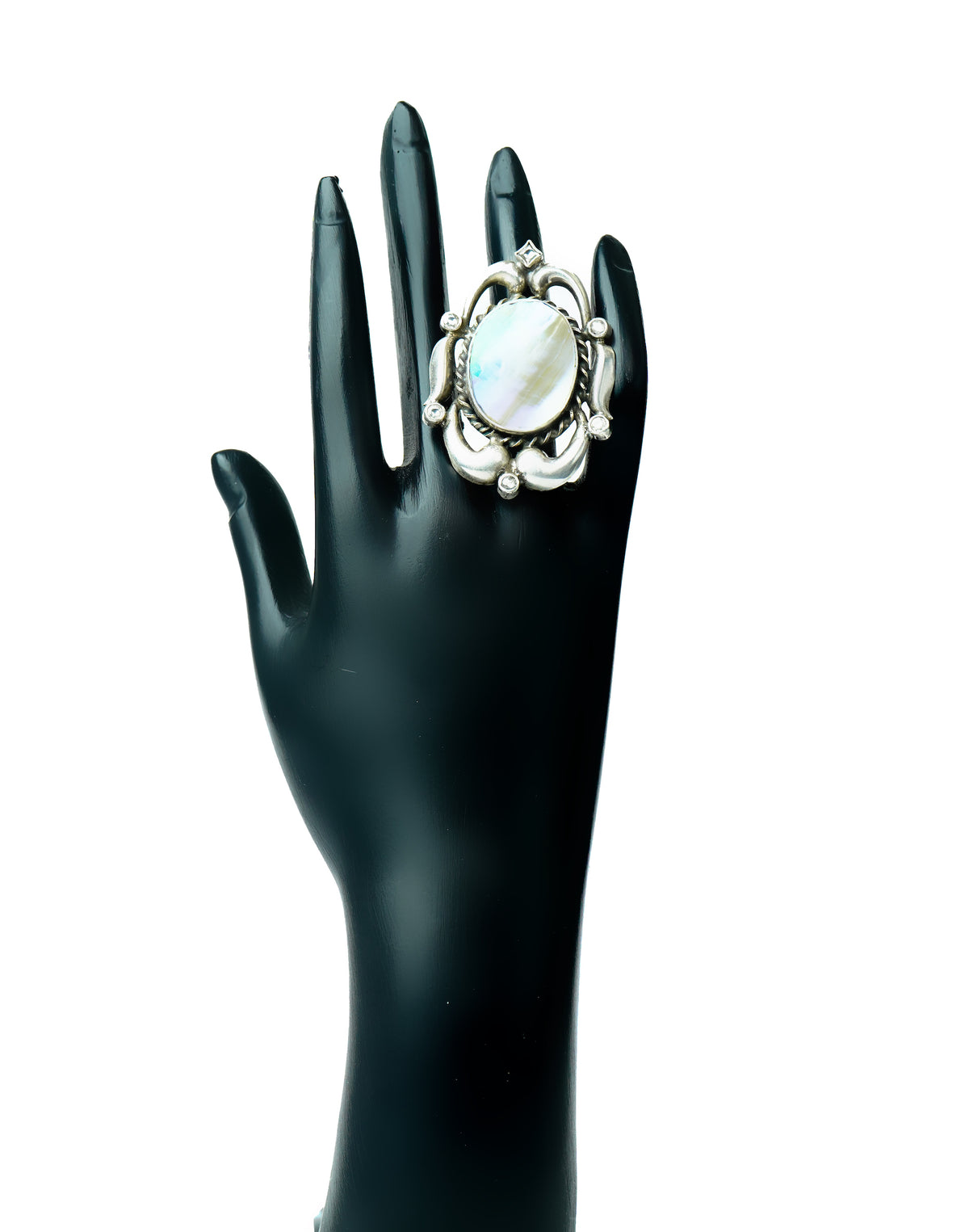 Mother of Pearl 925 Silver Ring with Pearls view 5