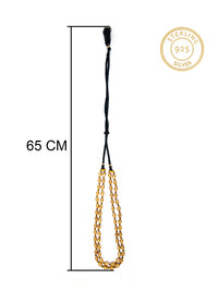 925 Sterling Silver Gold Double Layered Dholki Necklace (Size – Big) view 4