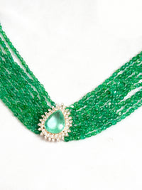 Svarnam Green Statement Necklace view 4