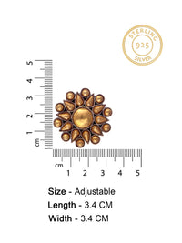 Svarnam Floral Gold Adjustable Ring view 4