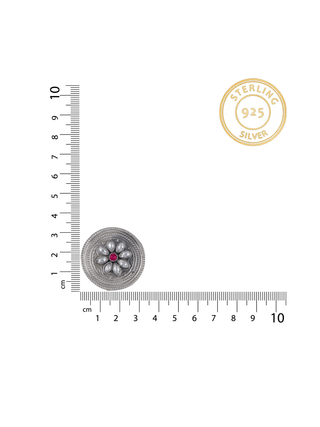 Kundan Disc Studs with Ruby view 3