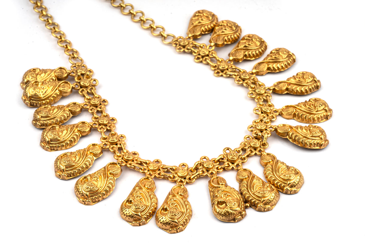 925 Sterling Silver Gold Plated Peacock Motif Necklace view 2