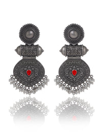 Antique Tribal Dumroo Earrings with Freshwater Pearl view 1