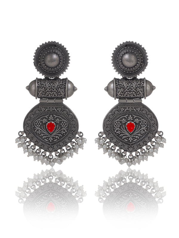 Antique Tribal Dumroo Earrings with Freshwater Pearl