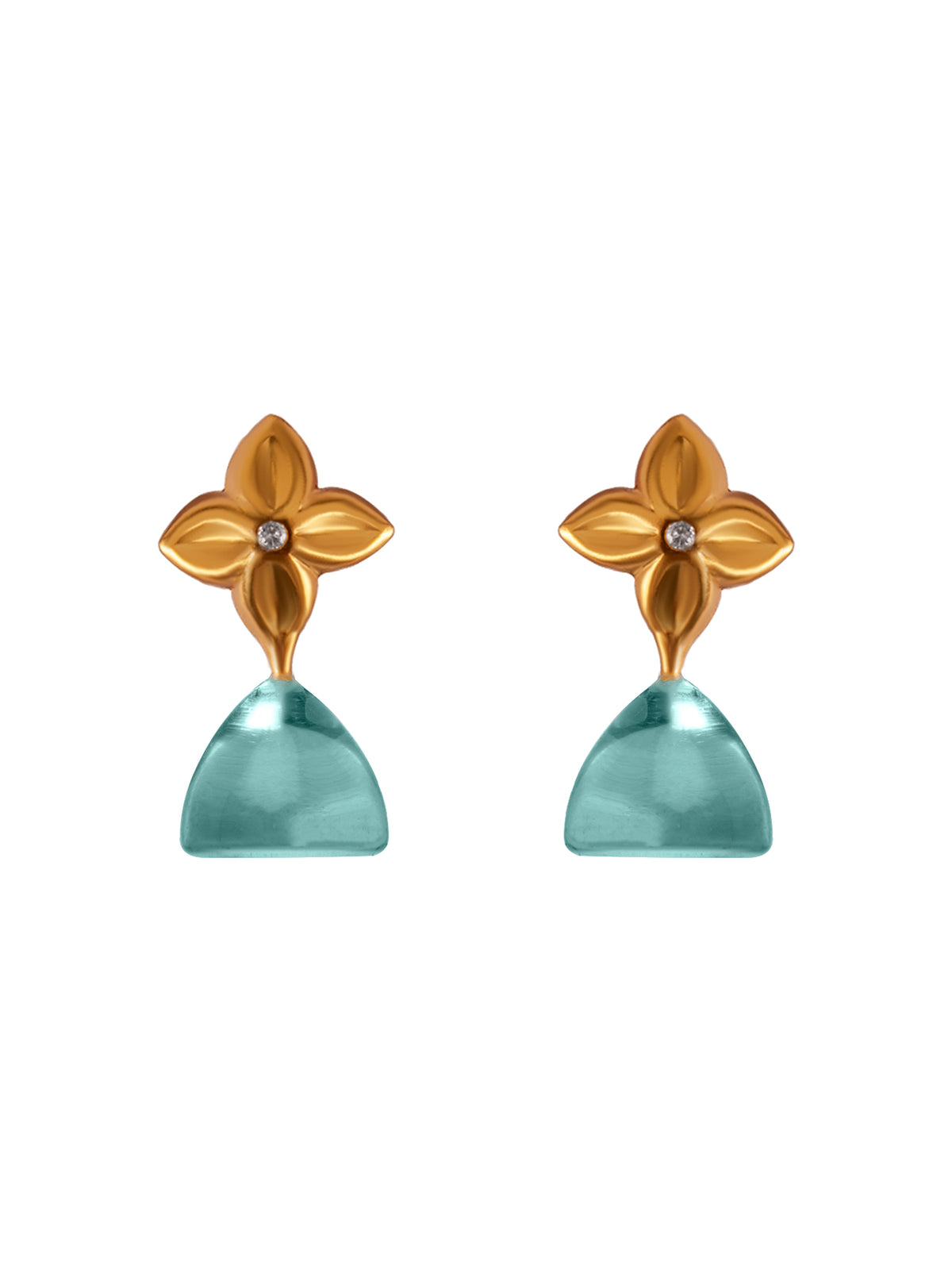Aurora Blue Chalcedony Studs view 3