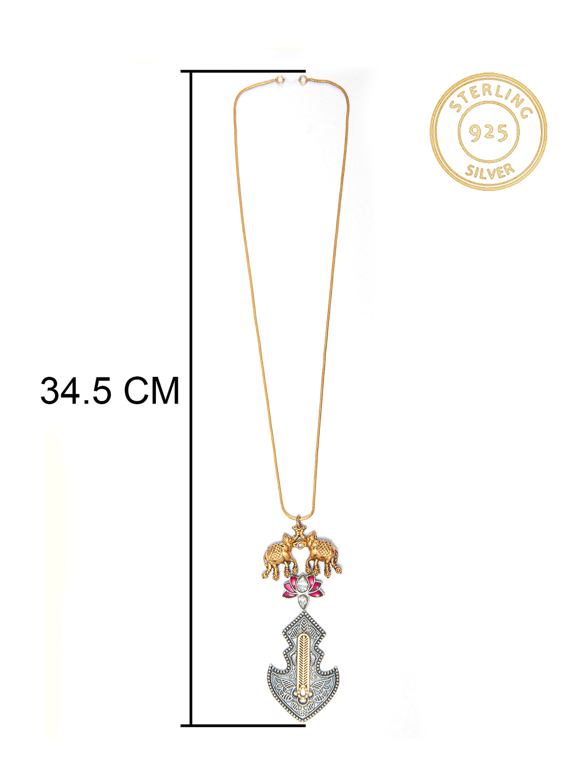 Fusion Silver Elephant Bloom Necklace view 4