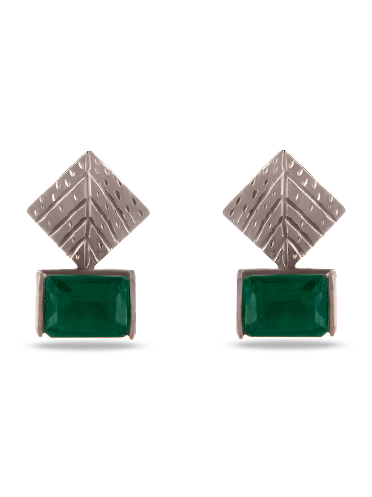 Aurora Green Emerald Studs view 3
