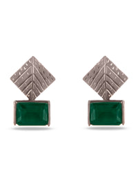 Aurora Green Emerald Studs view 3
