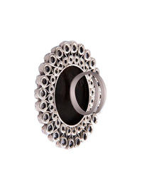Silver Turquoise and Kundan Adjustable Ring view 5