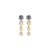 925 Silver Gold Plated Labradorite Spiral Drop Earrings view 3