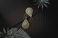 Silver Two-Toned Rawa Dangler Earrings view 2