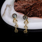 925 Silver Gold Plated Labradorite Spiral Drop Earrings - Neeta Boochra Jewellery