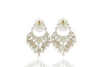 925 Silver Signature Green Kundan Chandbalis view 2