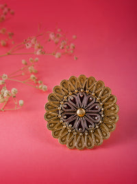 Svarnam Flower Adjustable Ring view 1