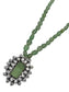 925 Sterling Silver Two Tone 22K Gold Plated Green Strawberry Beaded Necklace With Green Gemstone and White Crystal