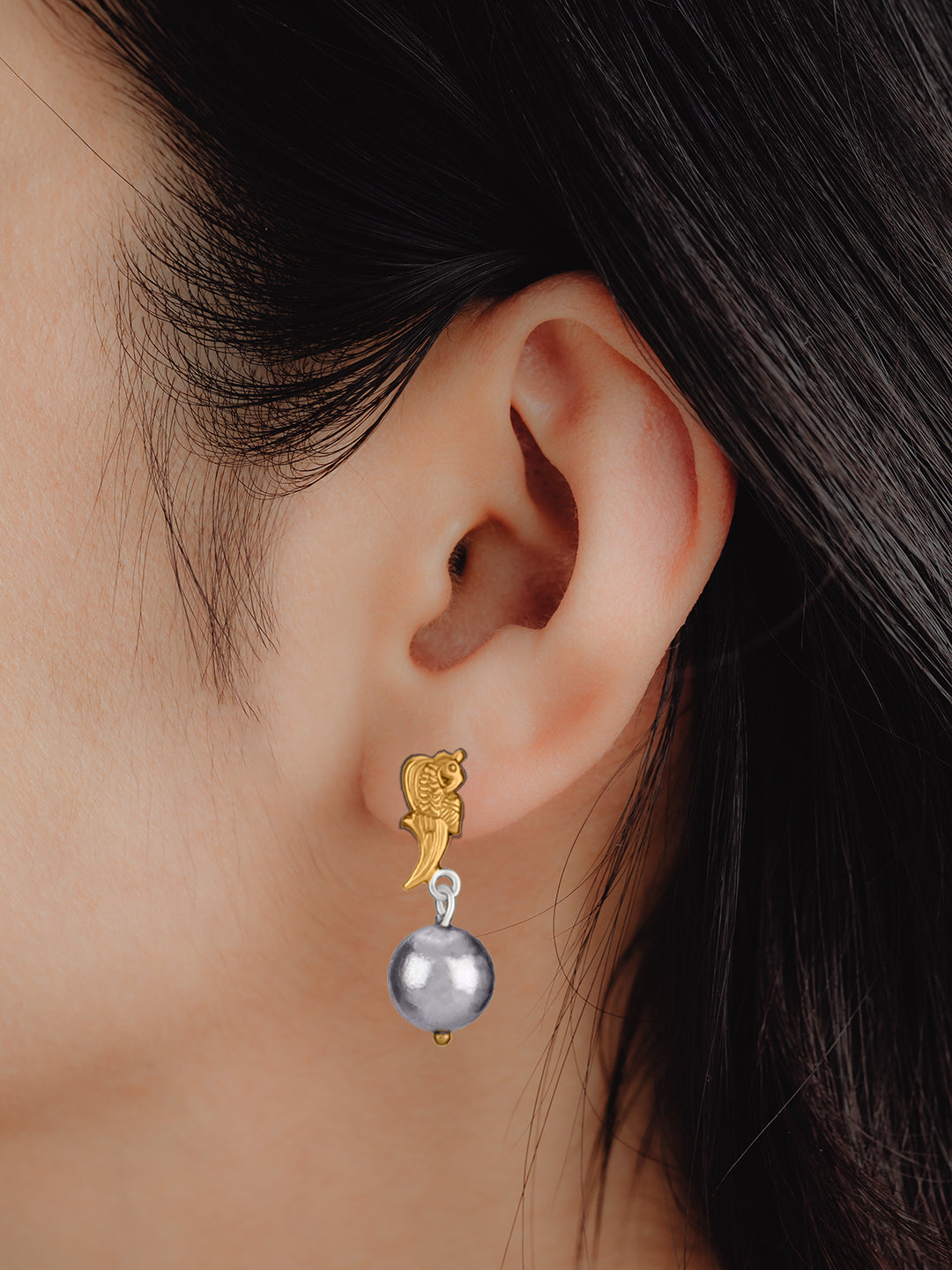 Peacock Beaded Studs view 2