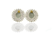 925 Silver Gold Plated Peacock Earrings with Checker Stones view 2