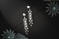 Silver Earrings with Yellow Glass view 3