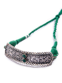 Silver Green Onyx Choker view 3