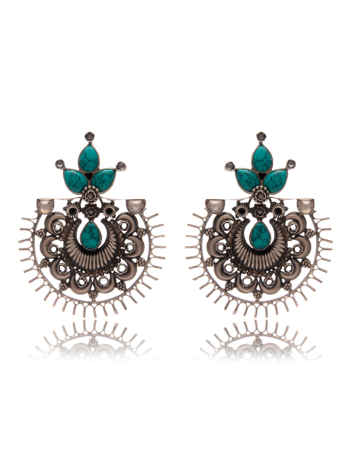 Silver Earrings with Turquoise view 3