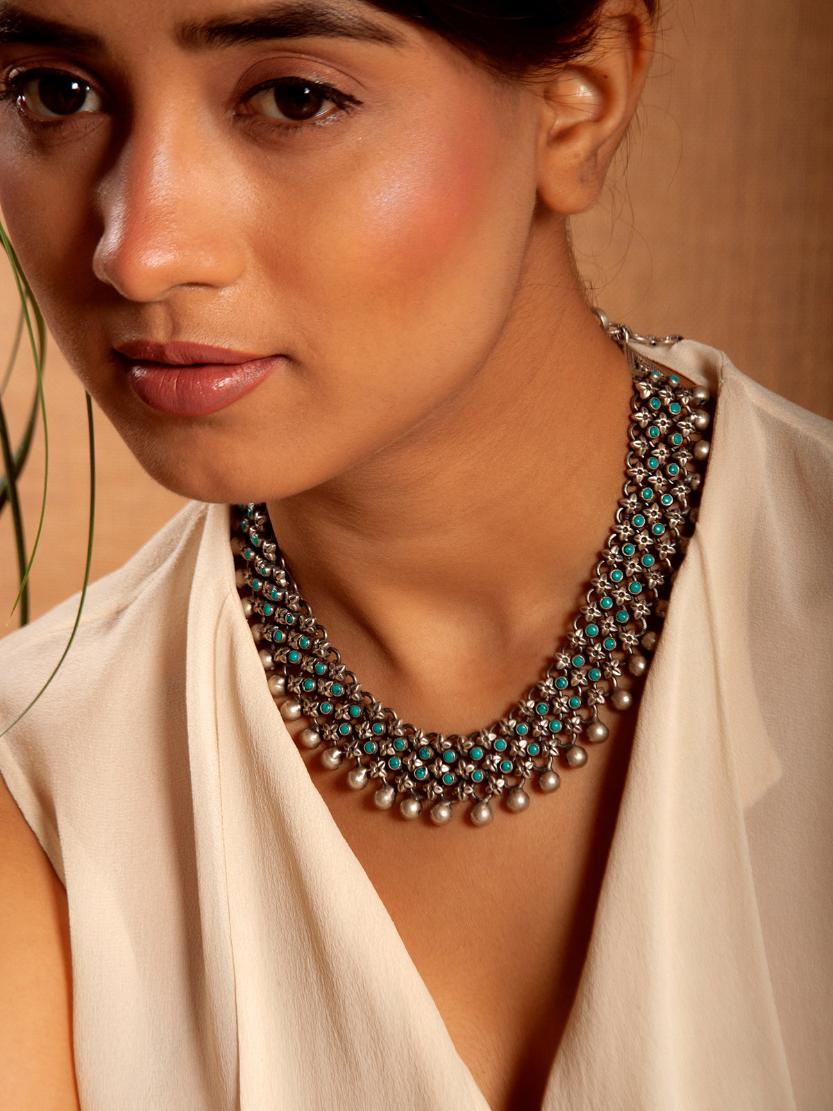Silver Turquoise Classic Necklace view 2