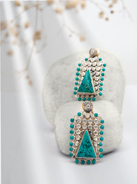 Silver Turquoise Fusion Studs view 1