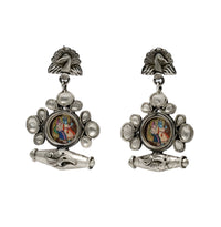 925 Silver Peacock Earrings with Handpainting view 4