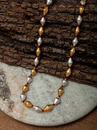 925 Sterling Silver Two Tone Big Dholki Necklace view 2
