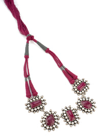 Chamapange Carved Stone Necklace with Dual Patwa thread view 3