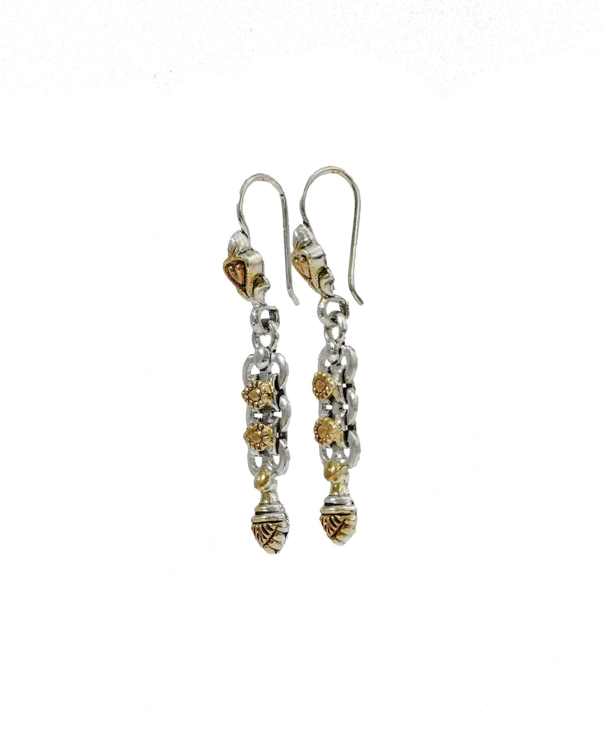 925 Silver Two Tone Danlger Earrings view 2