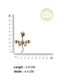 925 Sterling Silver Two Tone Butterfly Earrings view 4