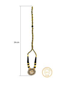 925 Sterling Silver Two Tone Chitai Necklace with Adjustable Patwa Thread view 4