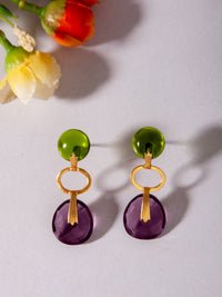 Aurora Amethyst and Chalcedony Studs view 2