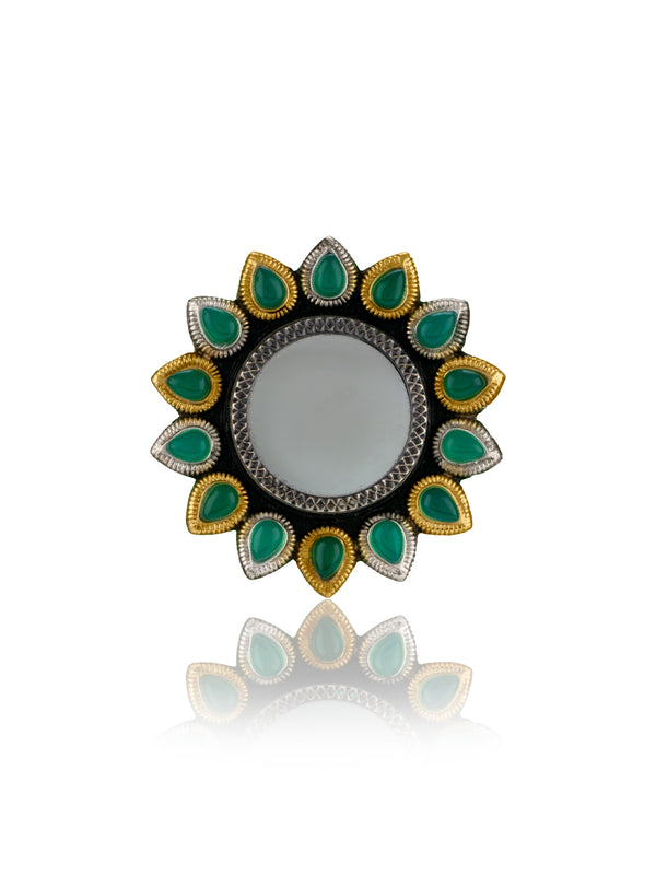 Green Onyx Adjustable Ring with Glass alternate