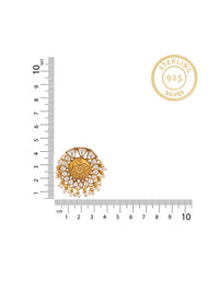 925 Sterling Silver Gold Plated Floral Chitai Earrings view 4