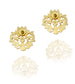 925 Silver Gold Plated Kundan Leaf Earrings - Neeta Boochra Jewellery