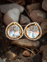 925 Sterling Silver Pear Shaped Moissanite Stud Earrings view 2