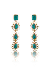Turquoise Pearl Elegance Earrings view 3