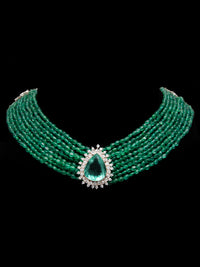 Svarnam Green Statement Necklace view 3
