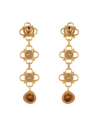925 Sterling Silver Gold Plated Designer Earring with Moissanite and Ruby view 3