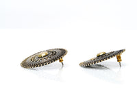 925 Silver Two Tone Mesh Earrings view 4