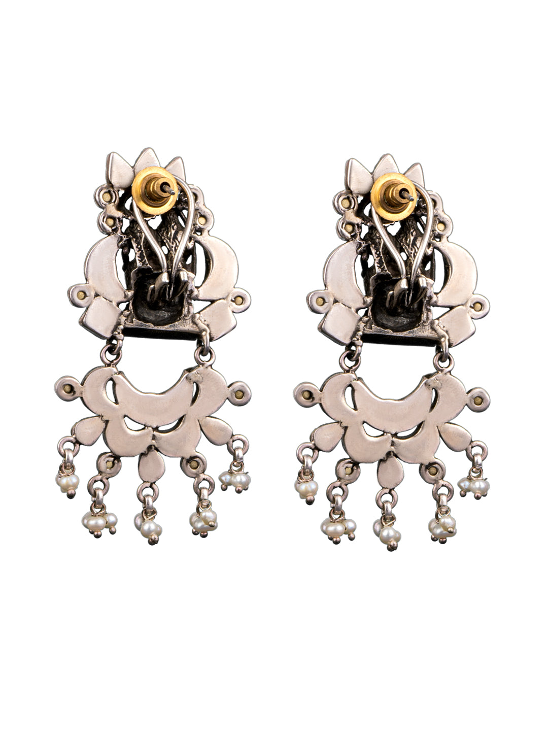 925 Sterling Silver Kundan Earrings view 5