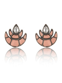 925 Sterling Silver Double Chaand Earrings with Kundan view 3