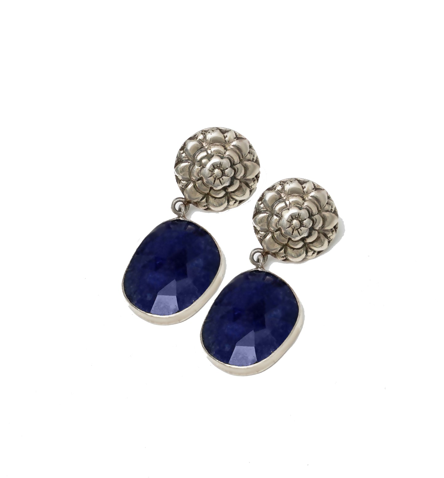 925 Silver Blue Lapis Earrings - Neeta Boochra Jewellery