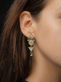 Gold Plated Kundan Earrings view 2