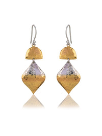 Lightweight Foil Two Toned Danglers view 1