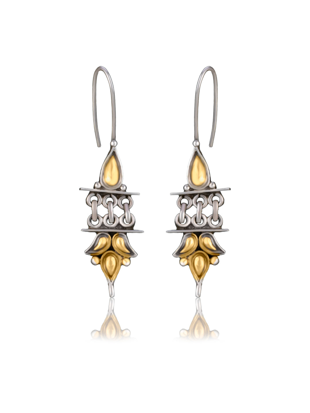 Two Toned Dangler Earrings view 1