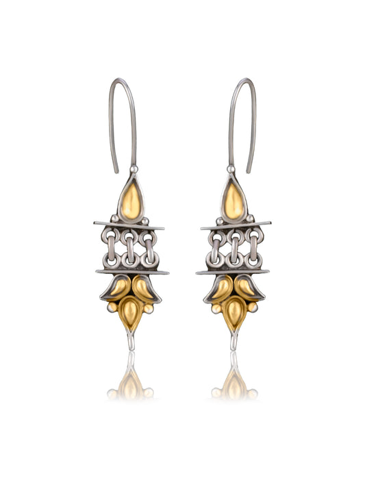 Two Toned Dangler Earrings