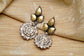 925 Silver Two Tone Floral Earrings - Neeta Boochra Jewellery