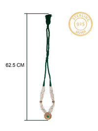 925 Sterling Silver Gold Necklace with Pearl and Green Onyx view 4